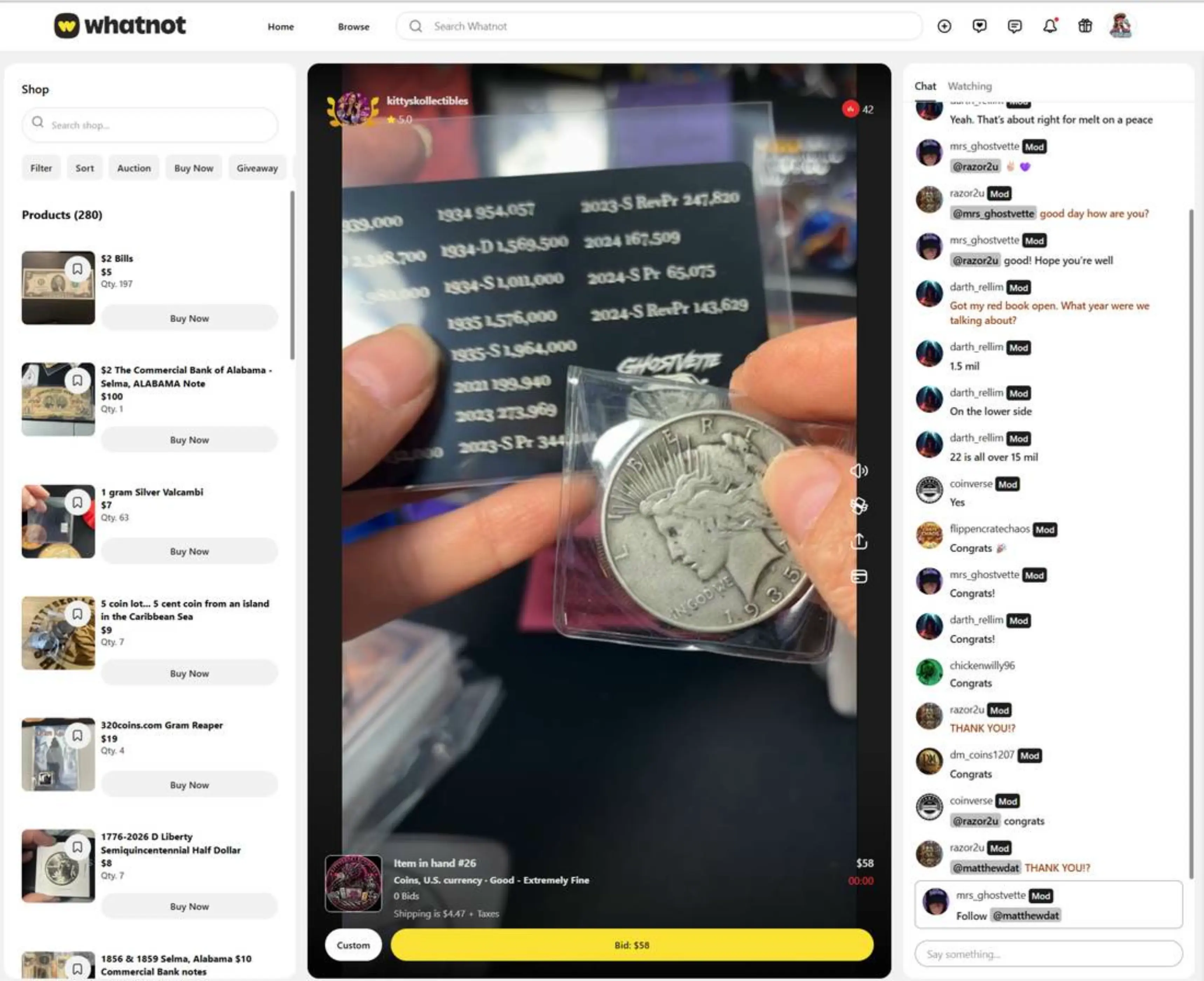 Live seller auction preview